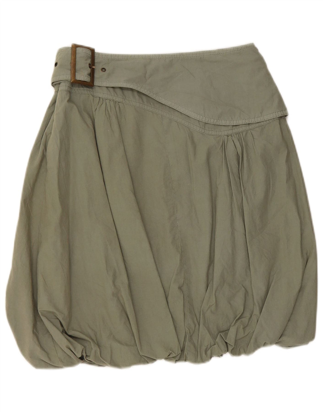 Desigual Falda Burbuja Gráfica Mujer EU 36 Small W28 Algodón Caqui