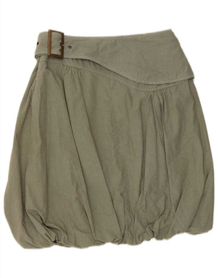 Desigual Falda Burbuja Gráfica Mujer EU 36 Small W28 Algodón Caqui