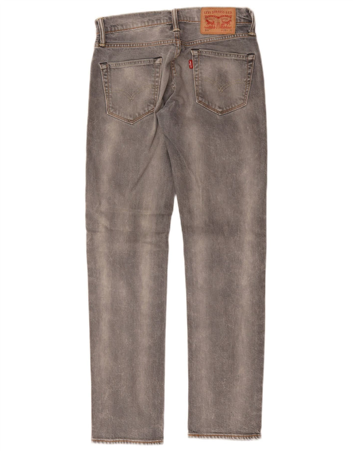 Levi's Hombre 511 Slim Jeans W28 L32 Algodón Gris
