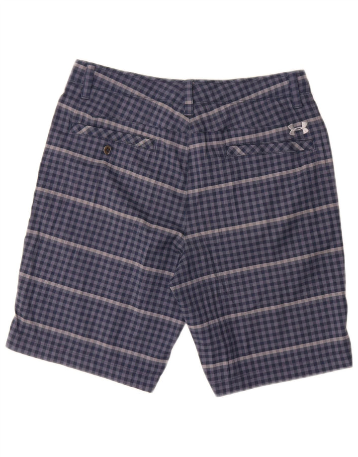 Under Armour Pantalones cortos chinos para hombre W32 Poliéster a cuadros azul medio