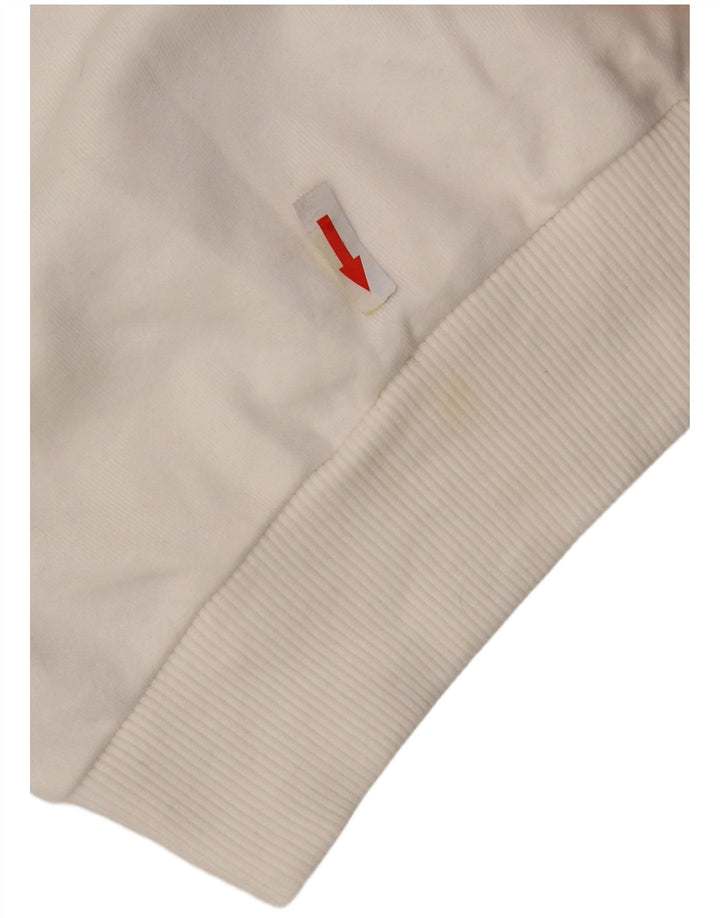 Zara Mujer Gráfico Sudadera De Gran Tamaño Jersey Reino Unido 10 Pequeño Algodón Blanco