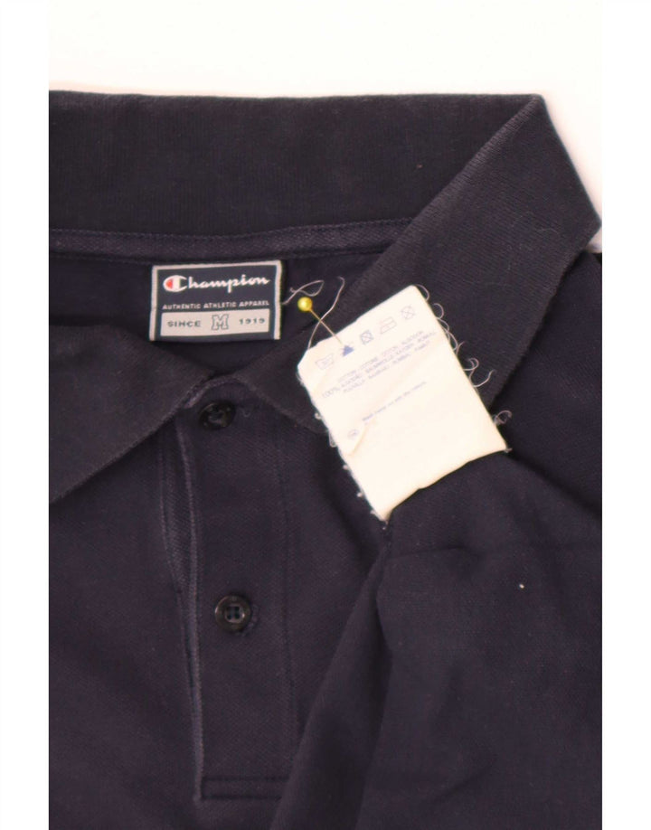 Champion Polo De Manga Larga Para Hombre Algodón Azul Marino Medio