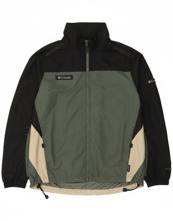 Columbia Chubasquero para hombre ES 38 Nylon color block verde medio