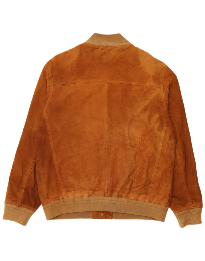 Project Classico Chaqueta bomber de ante para hombre UK 42 XL Cuero marrón
