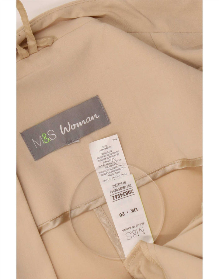 Marks & Spencer Chaqueta tipo blazer abierta para mujer UK 20 2XL Poliéster beige