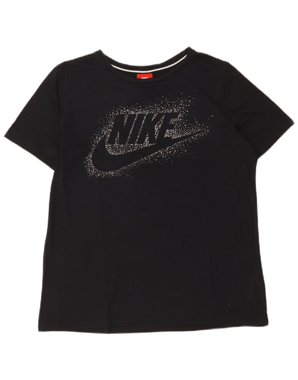 Nike Camiseta gráfica para mujer Top UK 44 Mediano Negro Poliéster