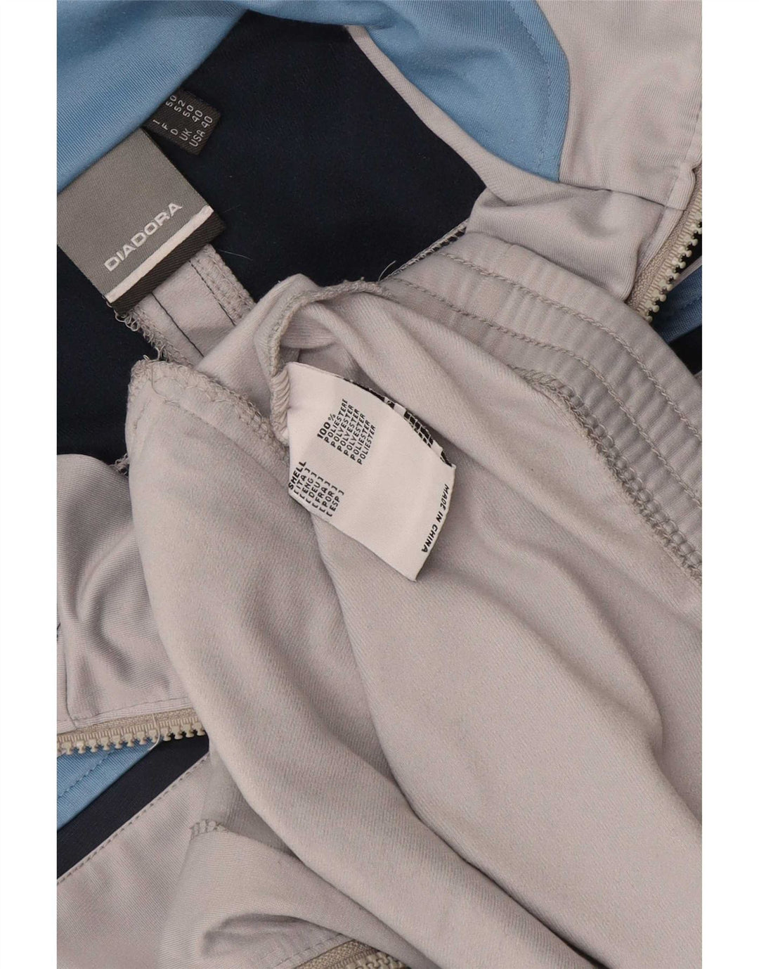 Diadora Chaqueta de chándal para hombre ES 40 Poliéster color block gris medio