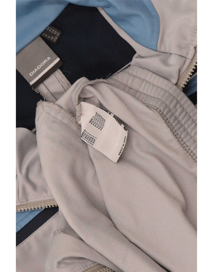 Diadora Chaqueta de chándal para hombre ES 40 Poliéster color block gris medio