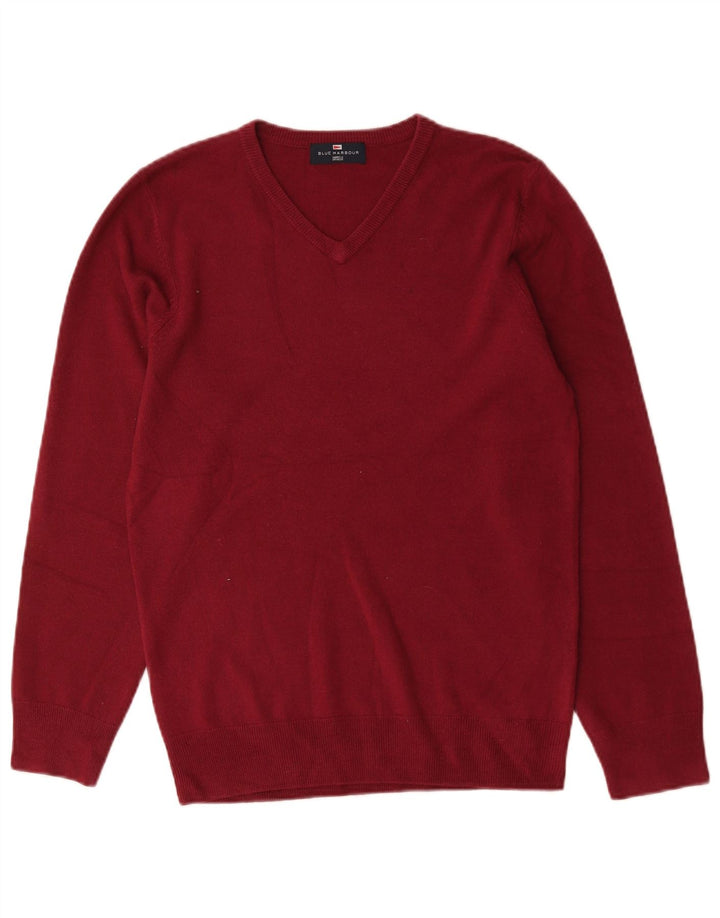 Marks & Spencer Suéter Azul Harbor con Cuello en V para Hombre Acrílico Rojo Pequeño
