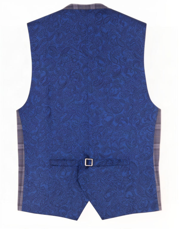 Chaleco para hombre Ted Baker EU 44 XL Lana a cuadros azul
