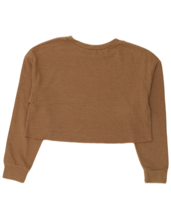Zara Mujer Trafaluc Crop Top Extragrande Pequeño Marrón Algodón