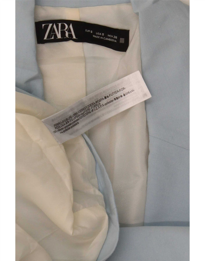 Zara Mujer Chaqueta Blazer Extragrande De 2 Botones UK 10 Small Azul