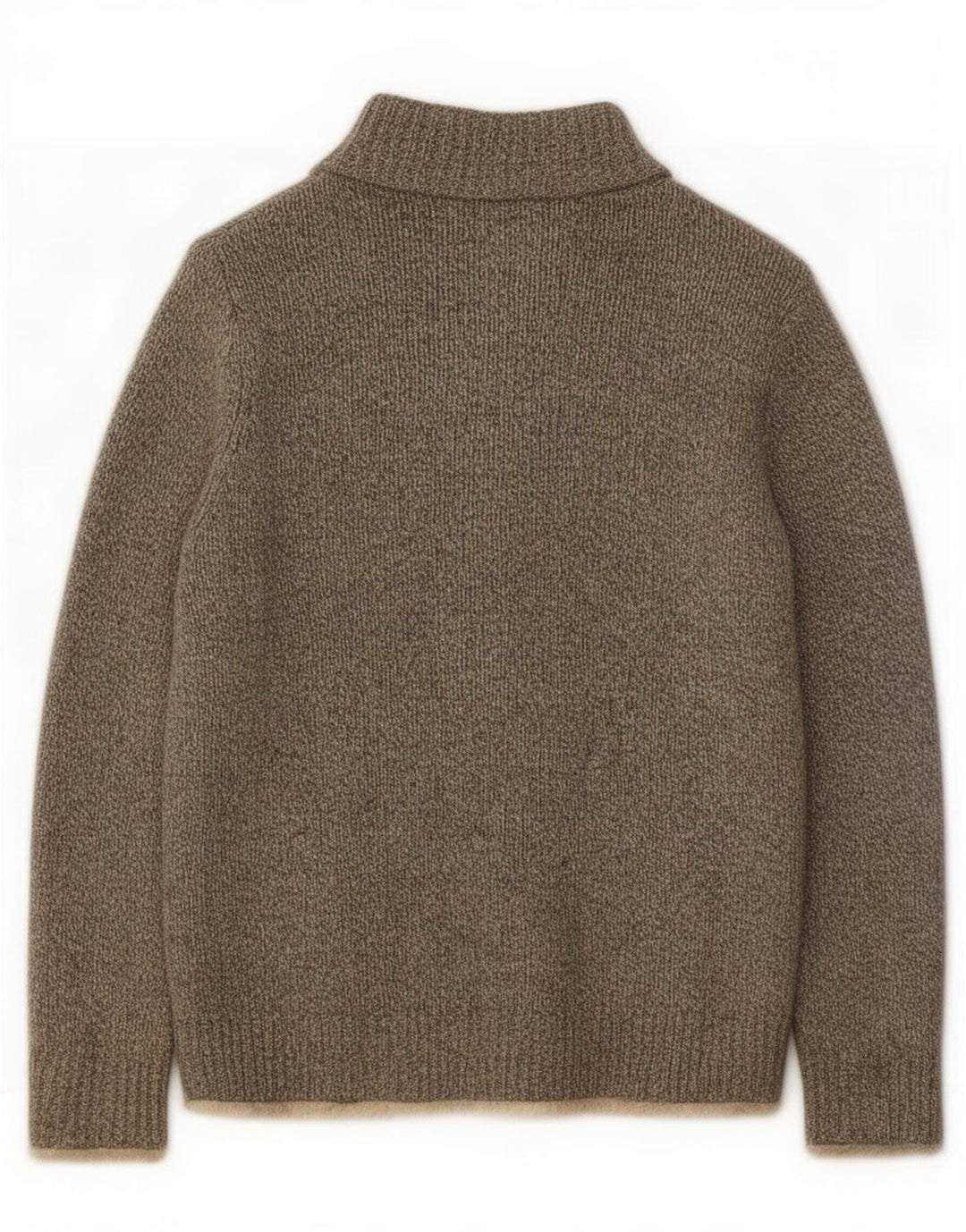 L.L.Bean Suéter tipo cárdigan para hombre de lana de cordero moteada en gris medio