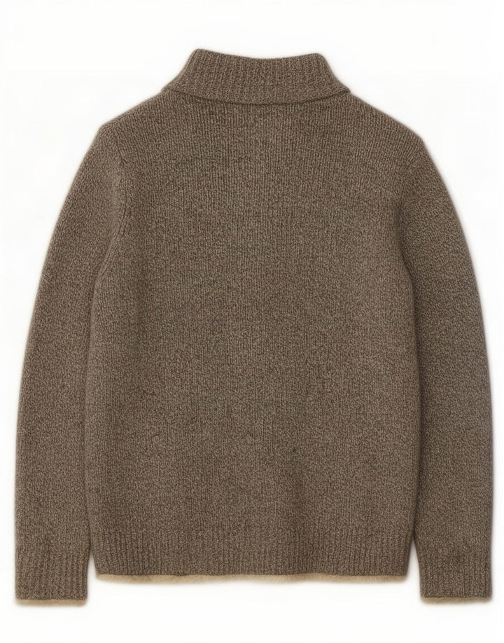 L.L.Bean Suéter tipo cárdigan para hombre de lana de cordero moteada en gris medio