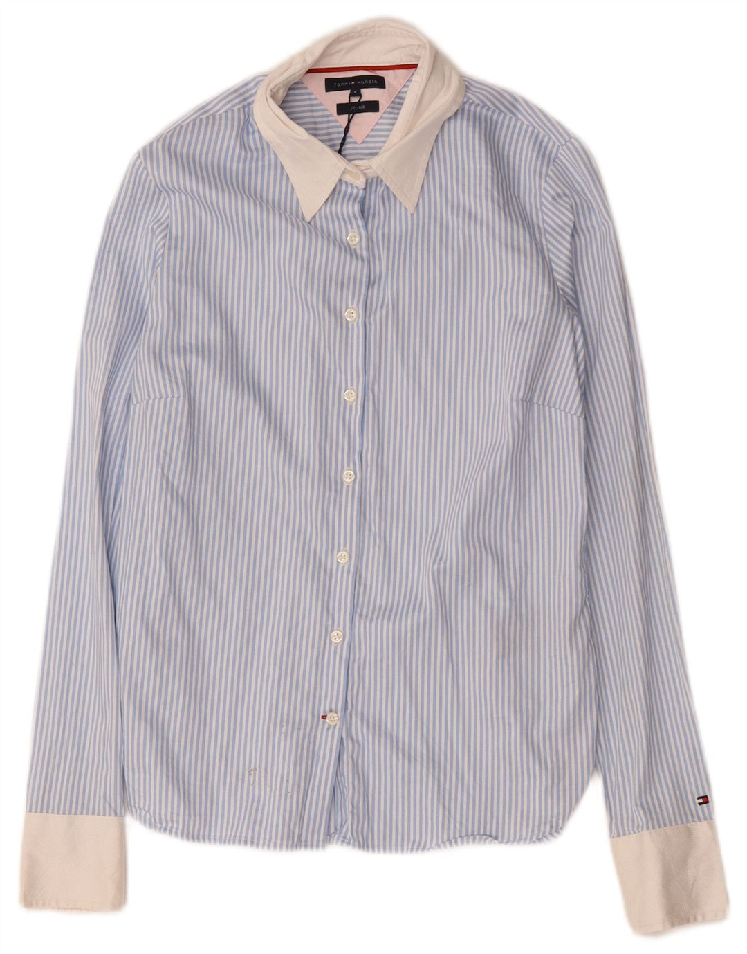 Tommy Hilfiger Camisa para mujer US 6 Algodón azul medio a rayas