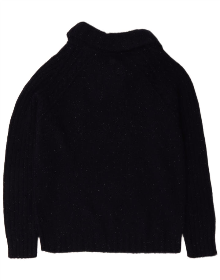 Jersey con cuello tipo chal para hombre de Fat Face, talla grande, de lana moteada en azul marino
