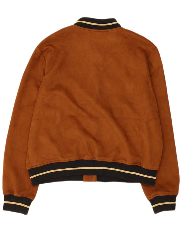 Zara Chaqueta Bomber Mujer UK 44 Poliéster Marrón Medio