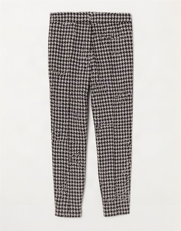 Pantalones Hugo Boss Mujer Slim Cropped W28 L26 Pata De Gallo Negro