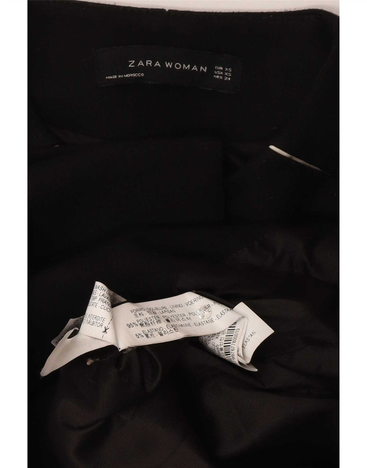 Zara Mujer Abrigo UK 6 XS Negro Poliéster