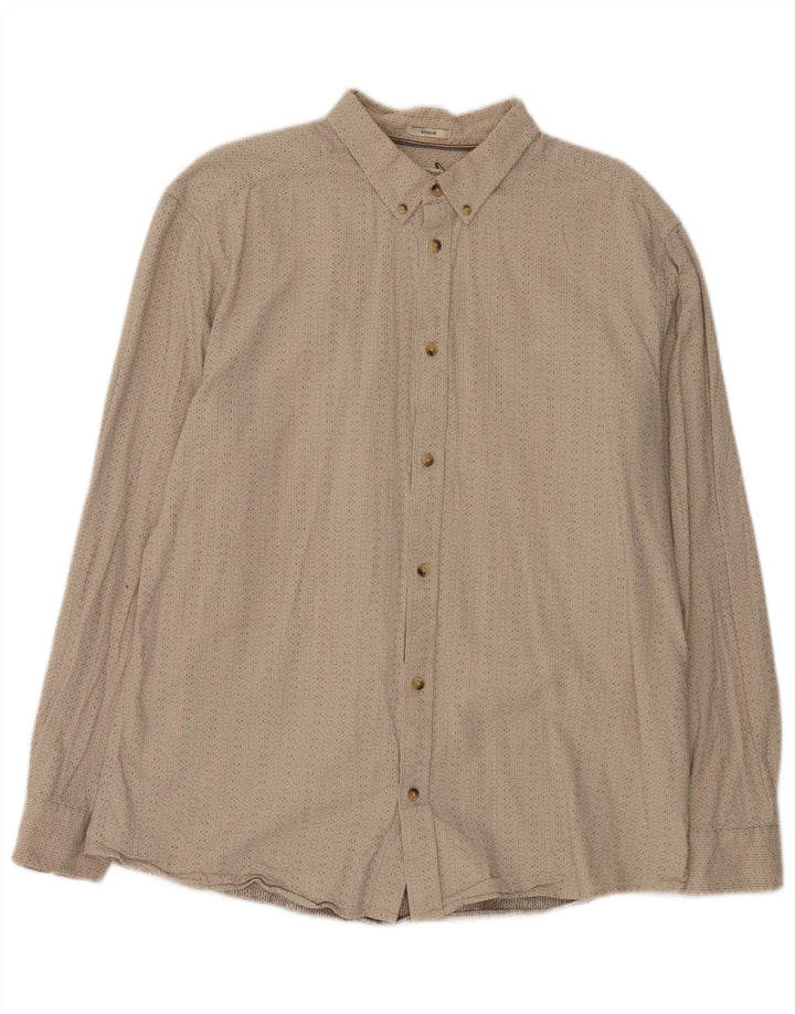 Wrangler Camisa Regular Fit Para Hombre 2XL Algodón Con Manchas Beige