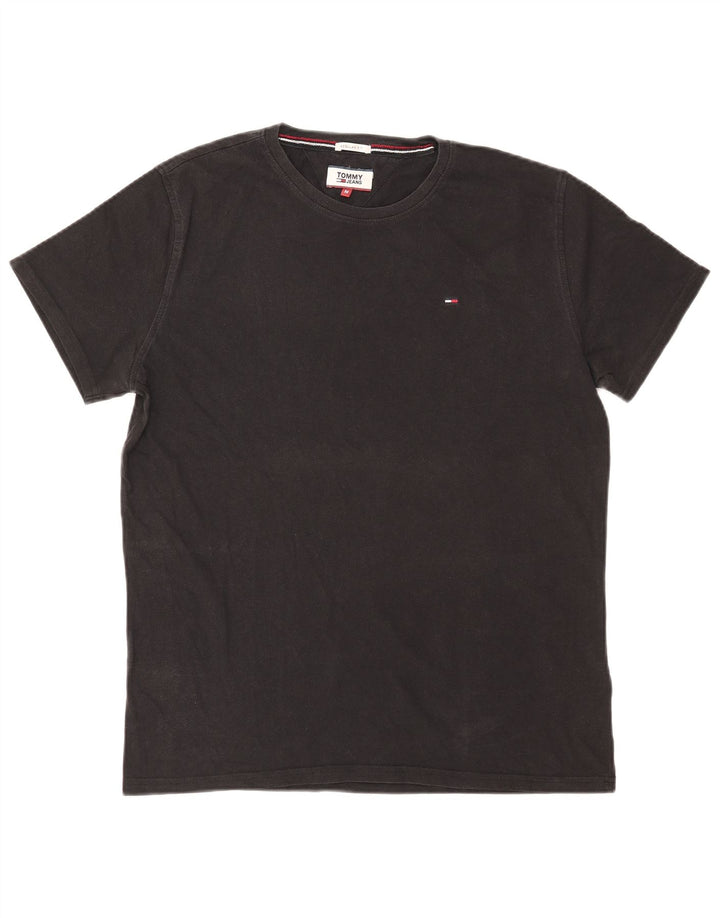 Tommy Hilfiger Camiseta Regular Fit para Hombre Top Medio Algodón Negro