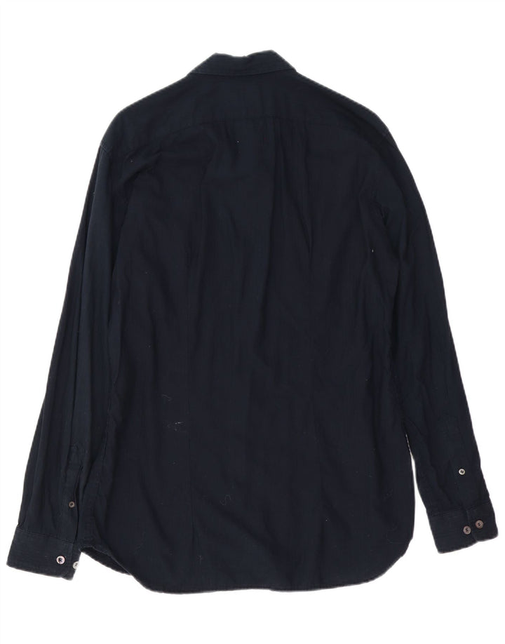 Camisa Gas Hombre Algodón Rayas Azul Marino Medio