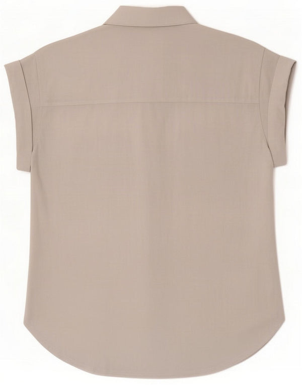Massimo Dutti Blusa tipo camisa extragrande de manga corta para mujer UK 44 Azul medio