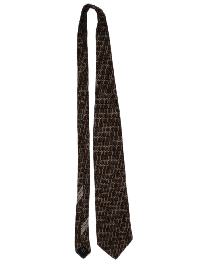 Corbata Valentino Para Hombre Talla Única Marrón Geométrica Seda Diseñador