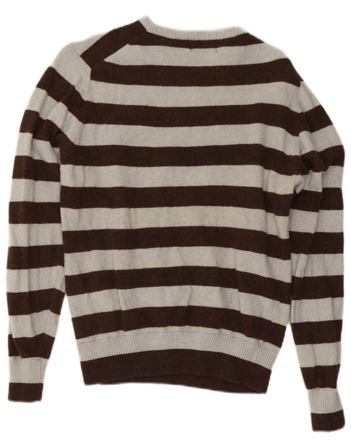 Kappa Jersey de cuello redondo para mujer UK 44 Lana a rayas gris medio