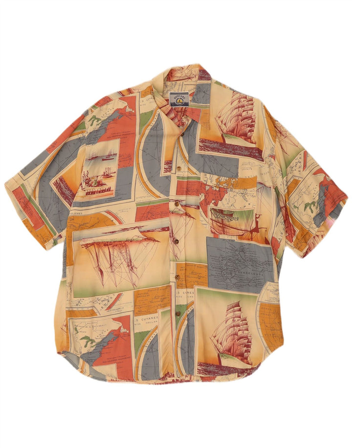NAVIGARE Camisa Manga Corta Hombre Grande Patchwork Multicolor