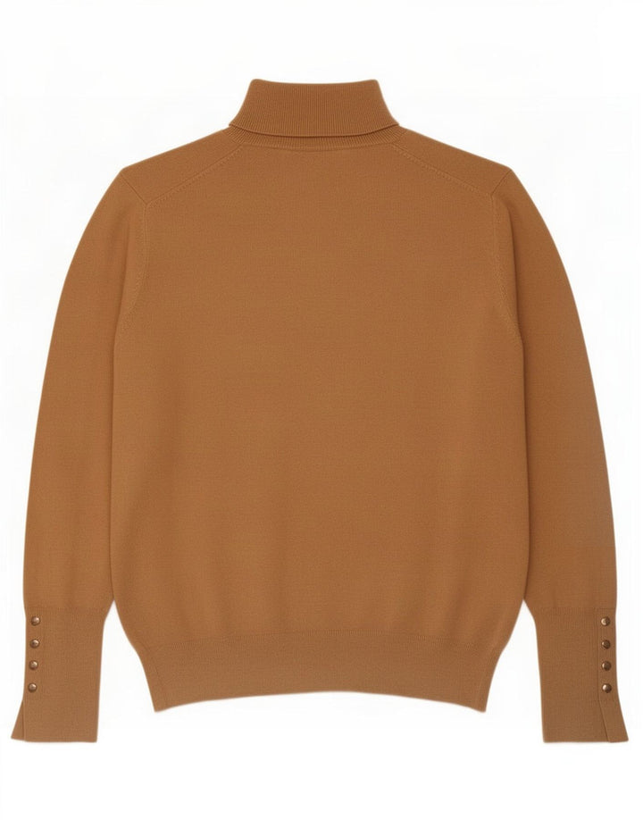 Zara Jersey con cuello vuelto para mujer, talla 44, color beige medio