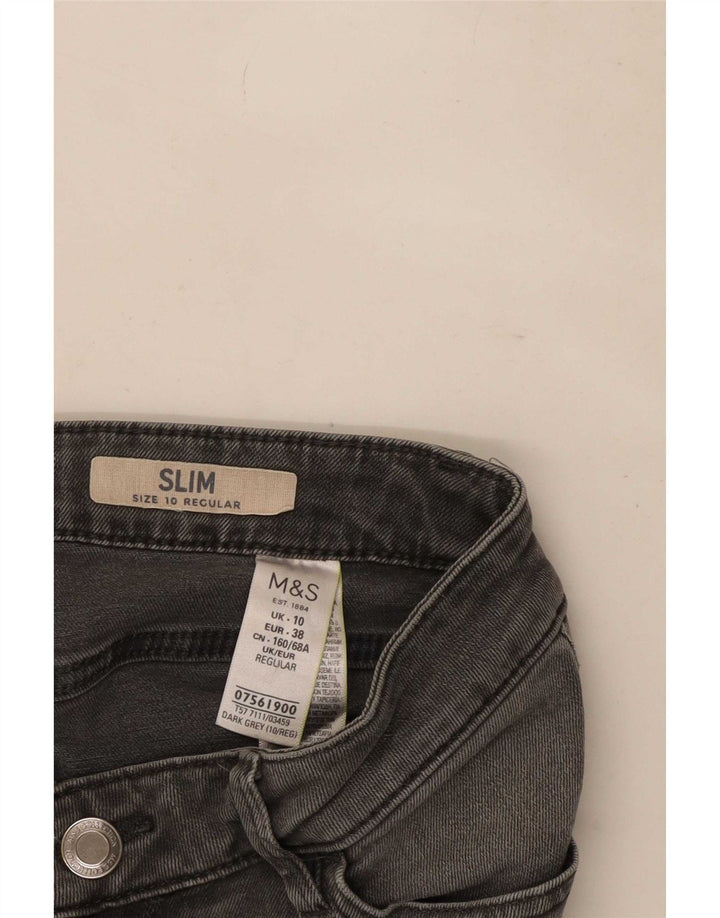 Marks & Spencer Vaqueros ajustados para mujer UK 10 Small W27 L29 Algodón gris