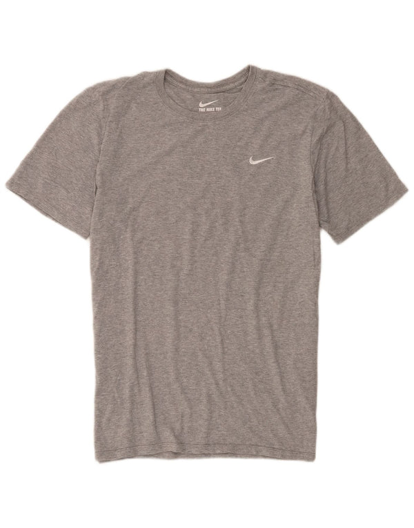 Nike Camiseta de corte atlético para hombre Top de algodón moteado gris medio