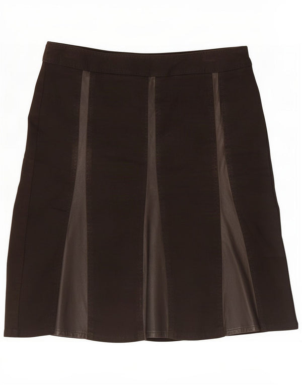 Max&Co. Falda acampanada para mujer UK 8 Small W28 Algodón a rayas marrón