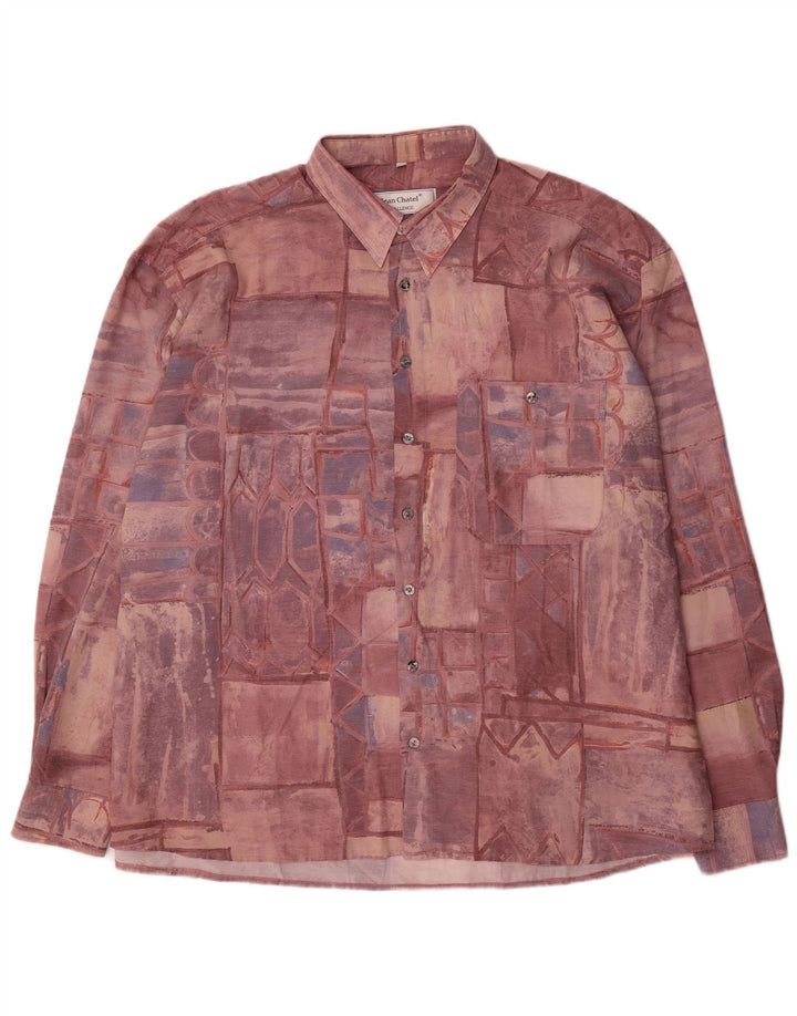 Camisa Jean Chatel Hombre Talla 45/46 XL Borgoña Patchwork