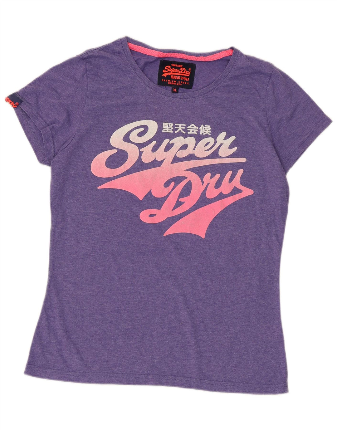 SUPERDRY Camiseta gráfica para mujer Top UK 40 XL Algodón morado