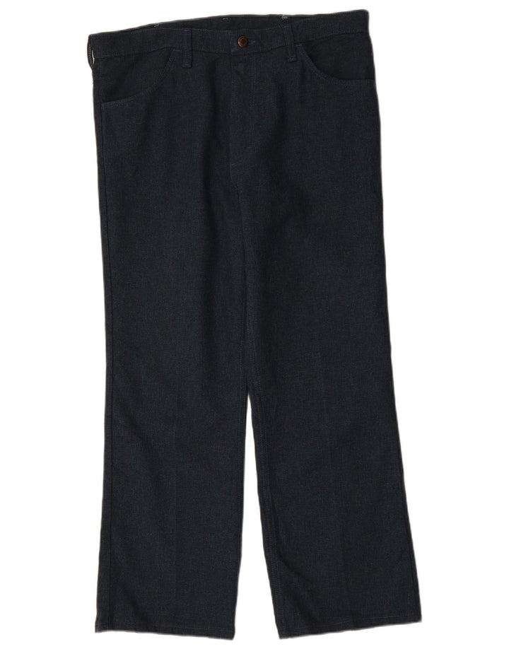 WRANGLER Pantalones casuales rectos para hombre W36 L29 Poliéster azul marino