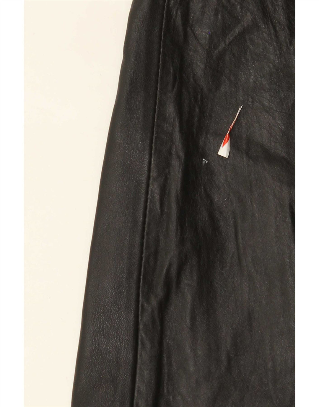 Falda de cuero vintage para mujer W28 Negro medio