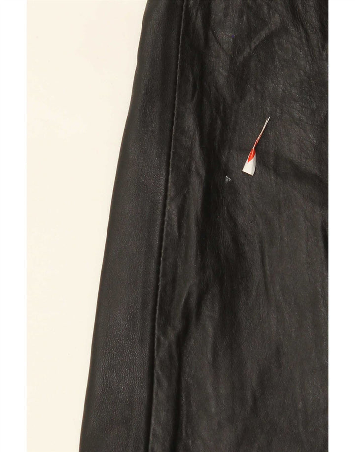 Falda de cuero vintage para mujer W28 Negro medio