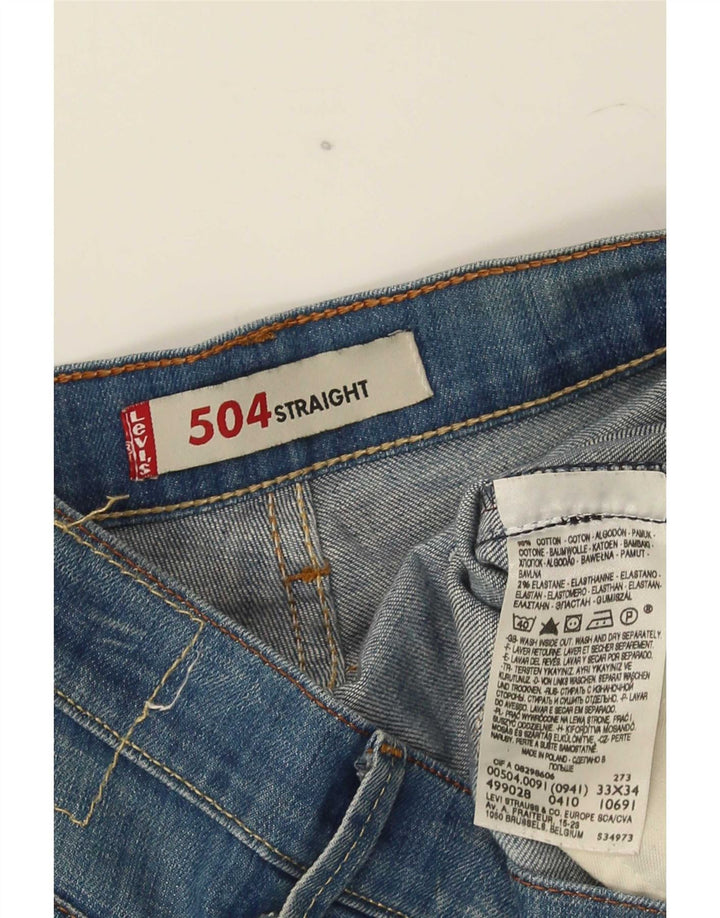 Levi's Hombre 504 Vaqueros Rectos W33 L34 Algodón Azul
