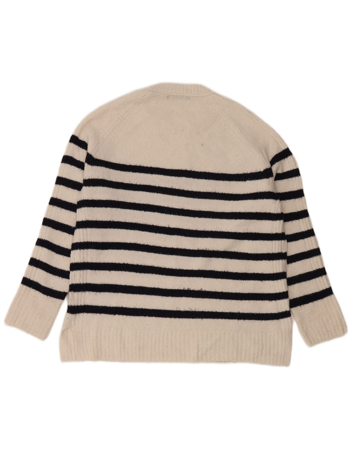 Marks & Spencer Suéter tipo jersey con cuello redondo para mujer UK 14 Medium Off White