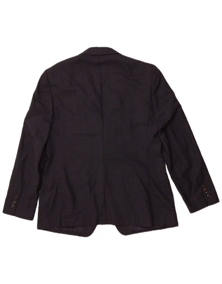 Reiss Chaqueta tipo blazer con 1 botón para hombre UK 42 XL Lana a cuadros azul marino