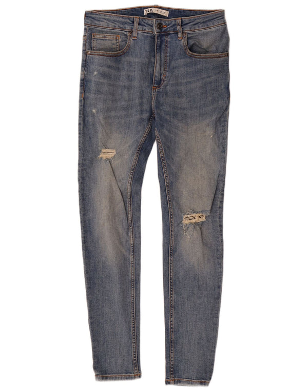 Zara Jeans ajustados desgastados para hombre EU 40 Medium W31 L29 Algodón azul