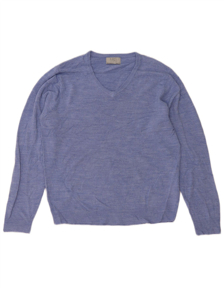Marks & Spencer Jersey Regular Fit con Cuello en V para Hombre Acrílico Azul Medio