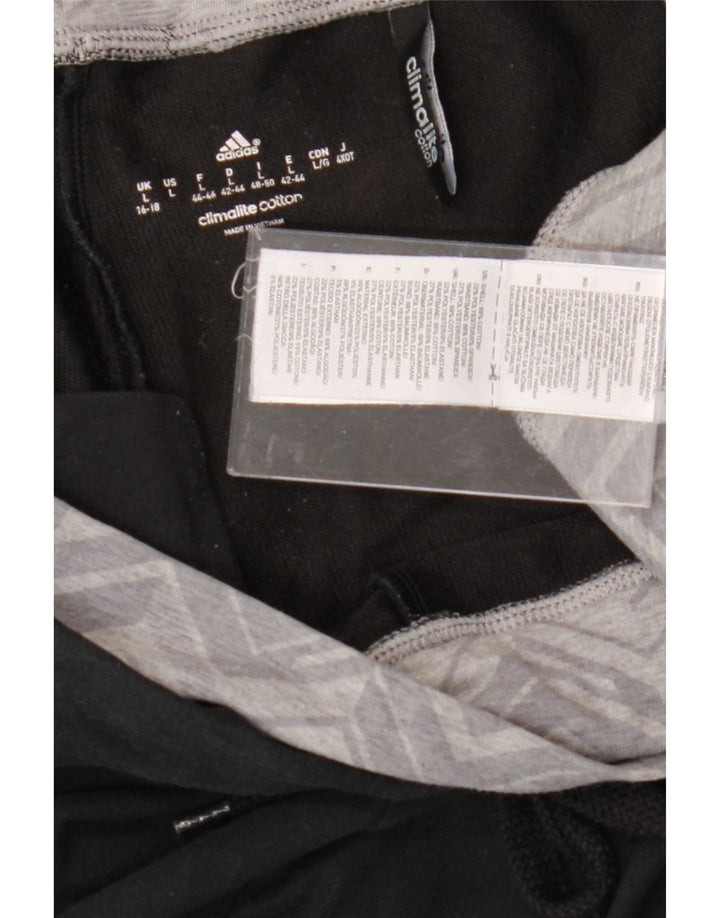 ADIDAS Mujer Climalite Chándal Pantalones Joggers UK 16/18 Grande Negro