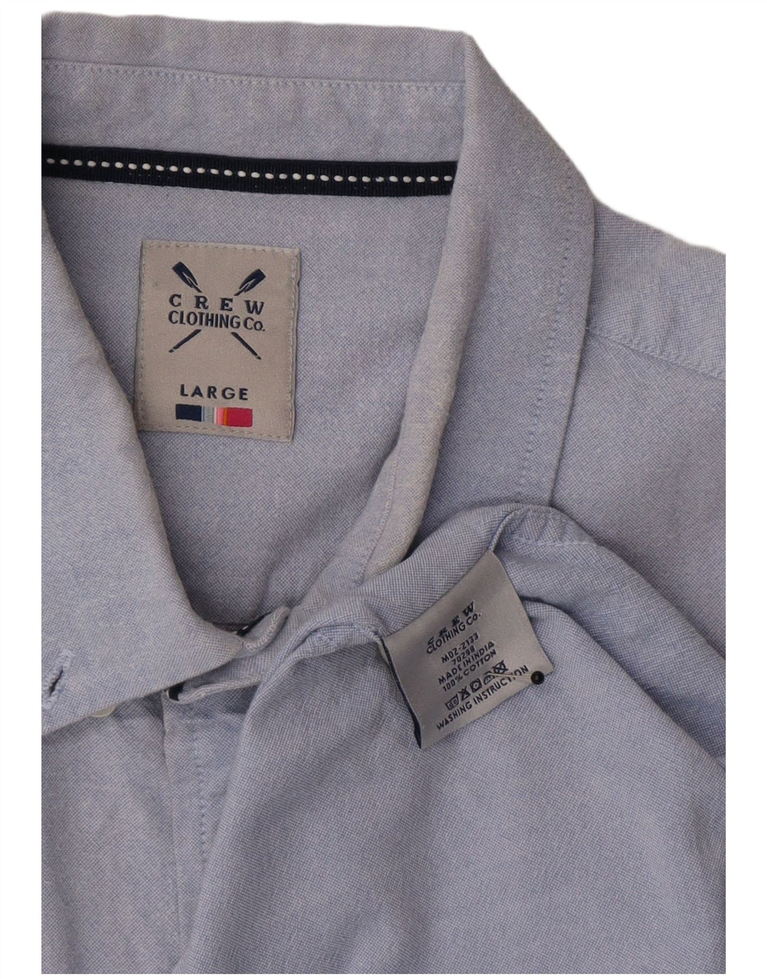 Crew Clothing Camisa para hombre Algodón azul grande