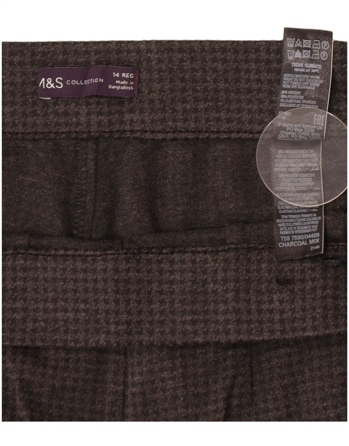 Marks & Spencer Pantalones para mujer UK 40 Large W32 L28 Gris pata de gallo