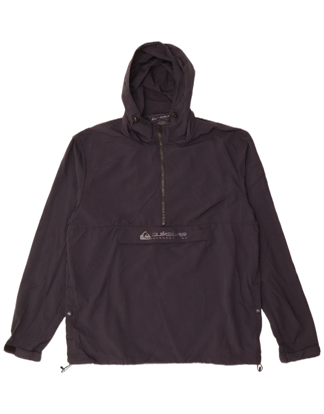 Quiksilver - Chaqueta impermeable para hombre con gráfico, talla 42, nailon negro