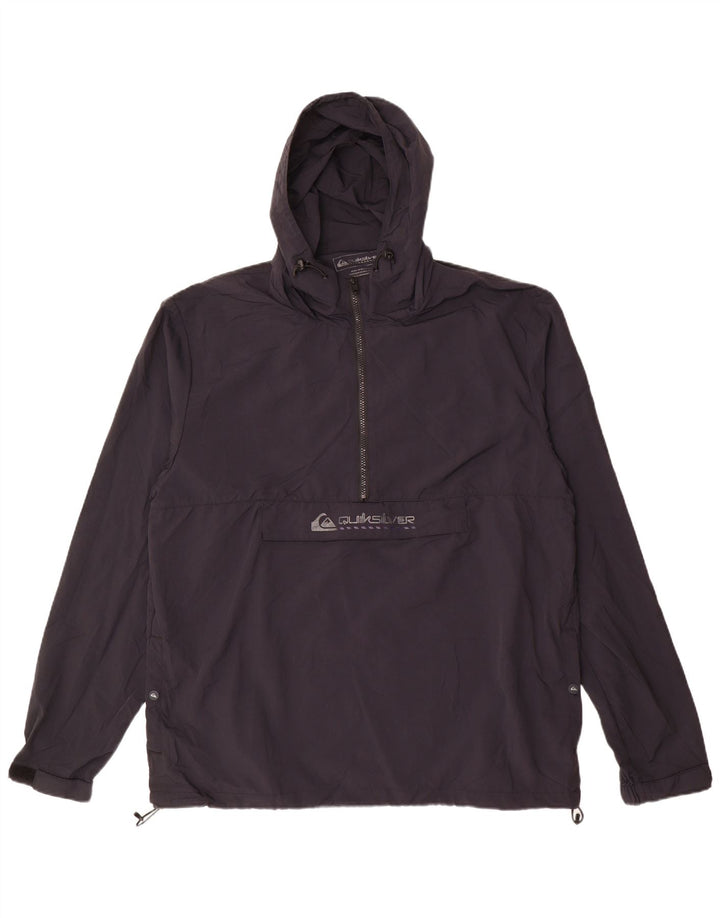 Quiksilver - Chaqueta impermeable para hombre con gráfico, talla 42, nailon negro