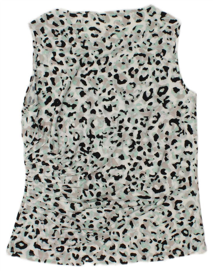 CALVIN KLEIN Top sin mangas para mujer UK 40 Mediano Estampado animal multicolor